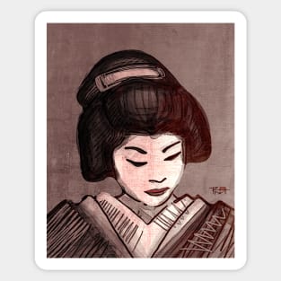 Geisha illustration Sticker